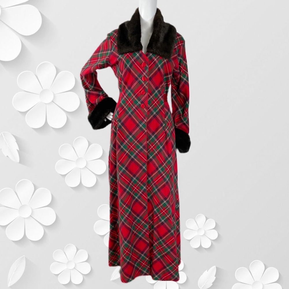 Victoria’s Secret Plaid & Faux Fur Long Robe XS/ S